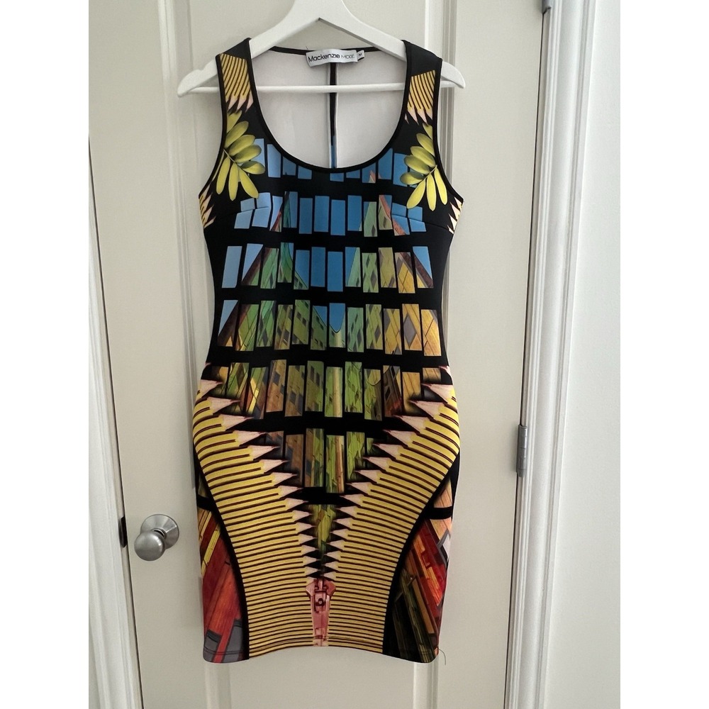 NEW Mackenzie Mode Art Deco Bodycon Dress Size M